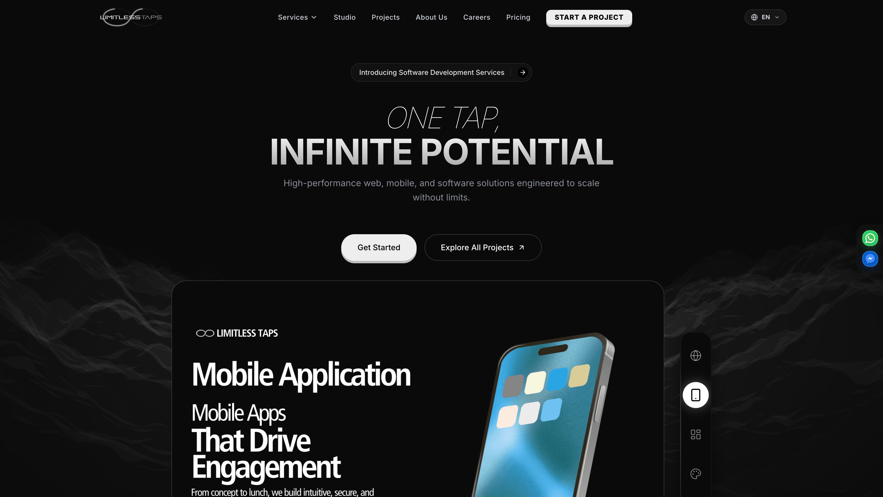 Limitless Taps website preview image