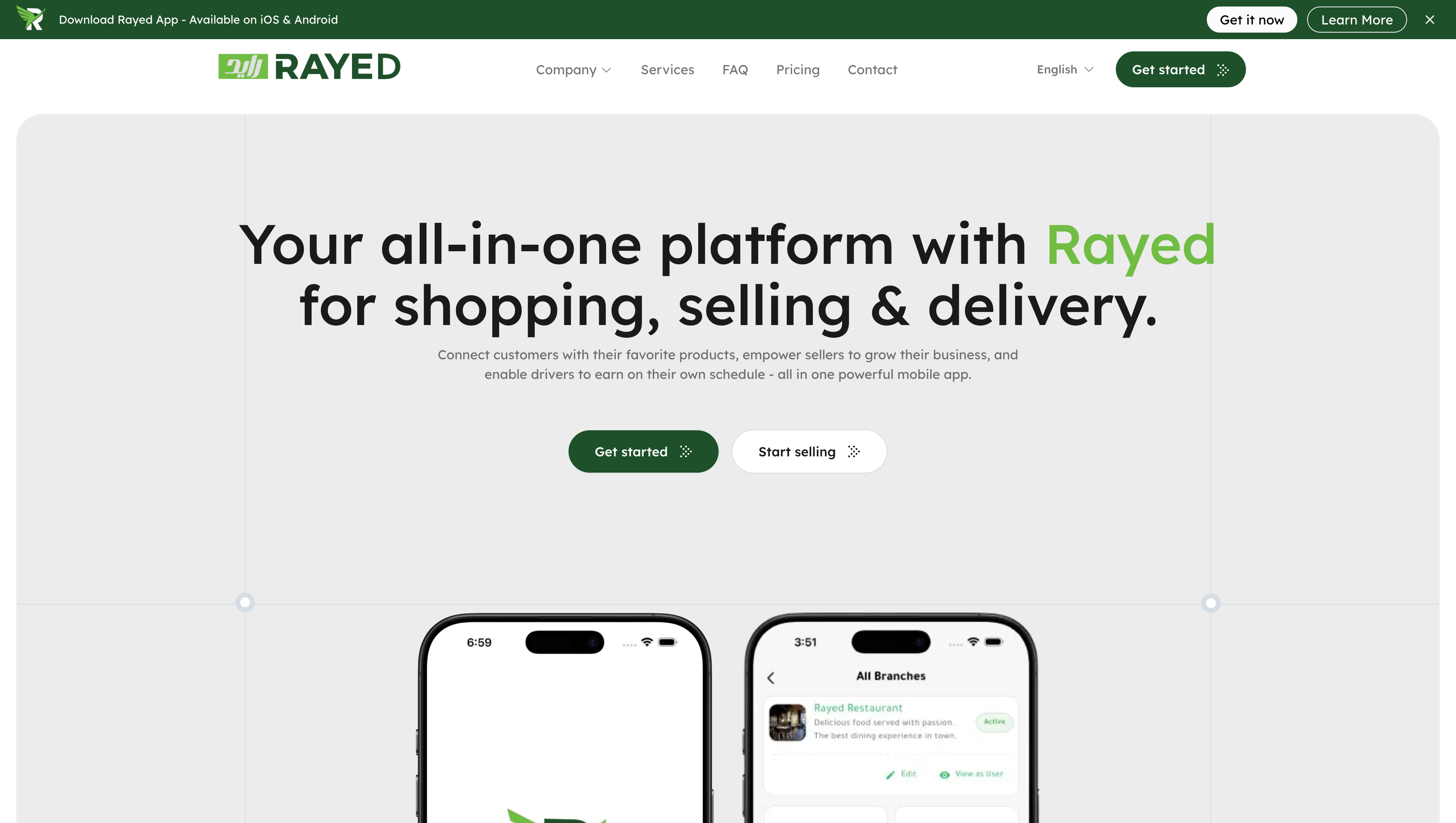 Rayed website preview image